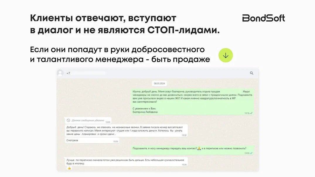 Не звоните мне больше! Как переписка в WhatsApp возрождает СТОП-лиды в недвижимости